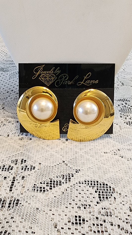 Big Faux Pearl Earrings