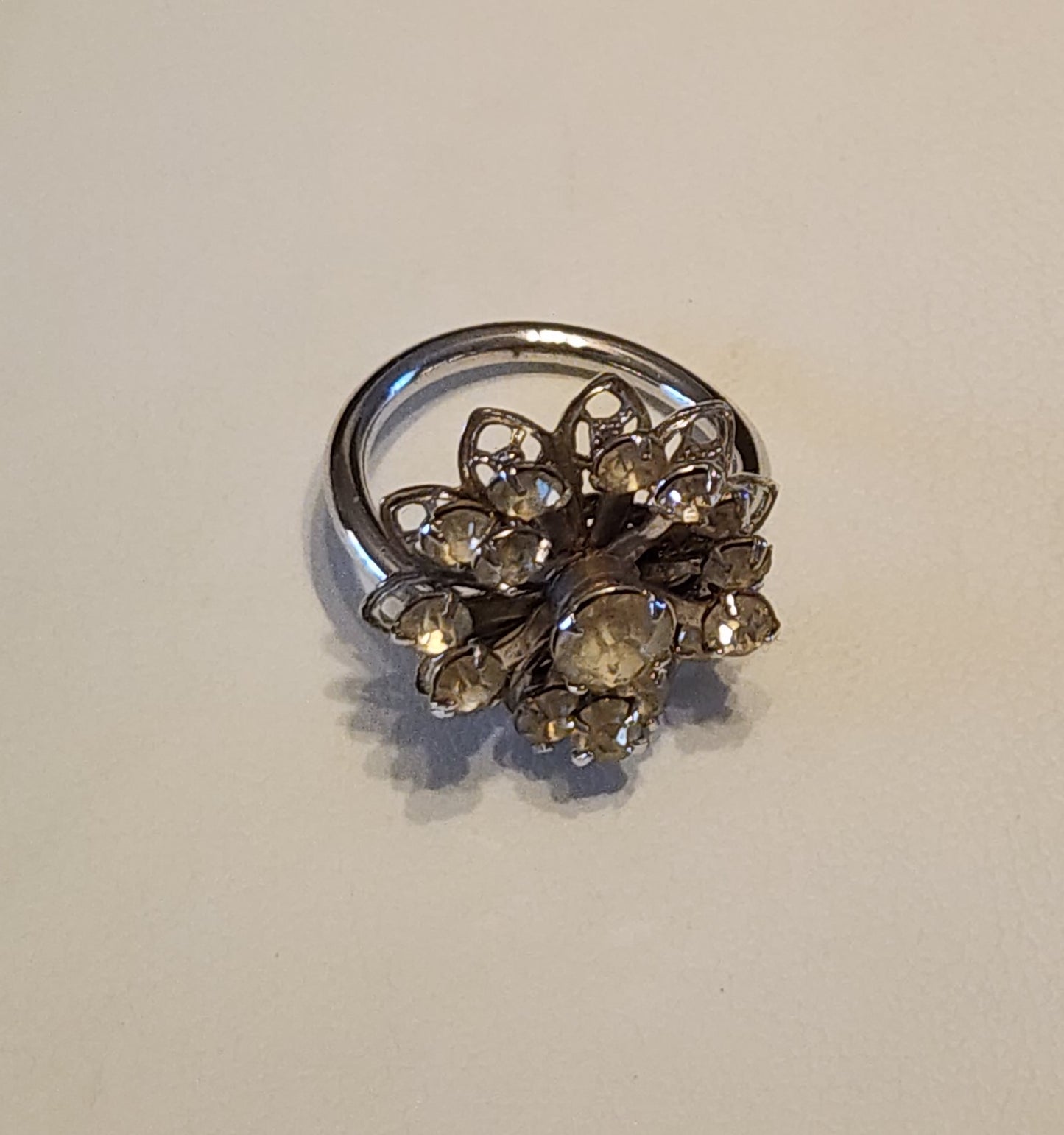 Sarah Coventry rhinestone adjustable ring