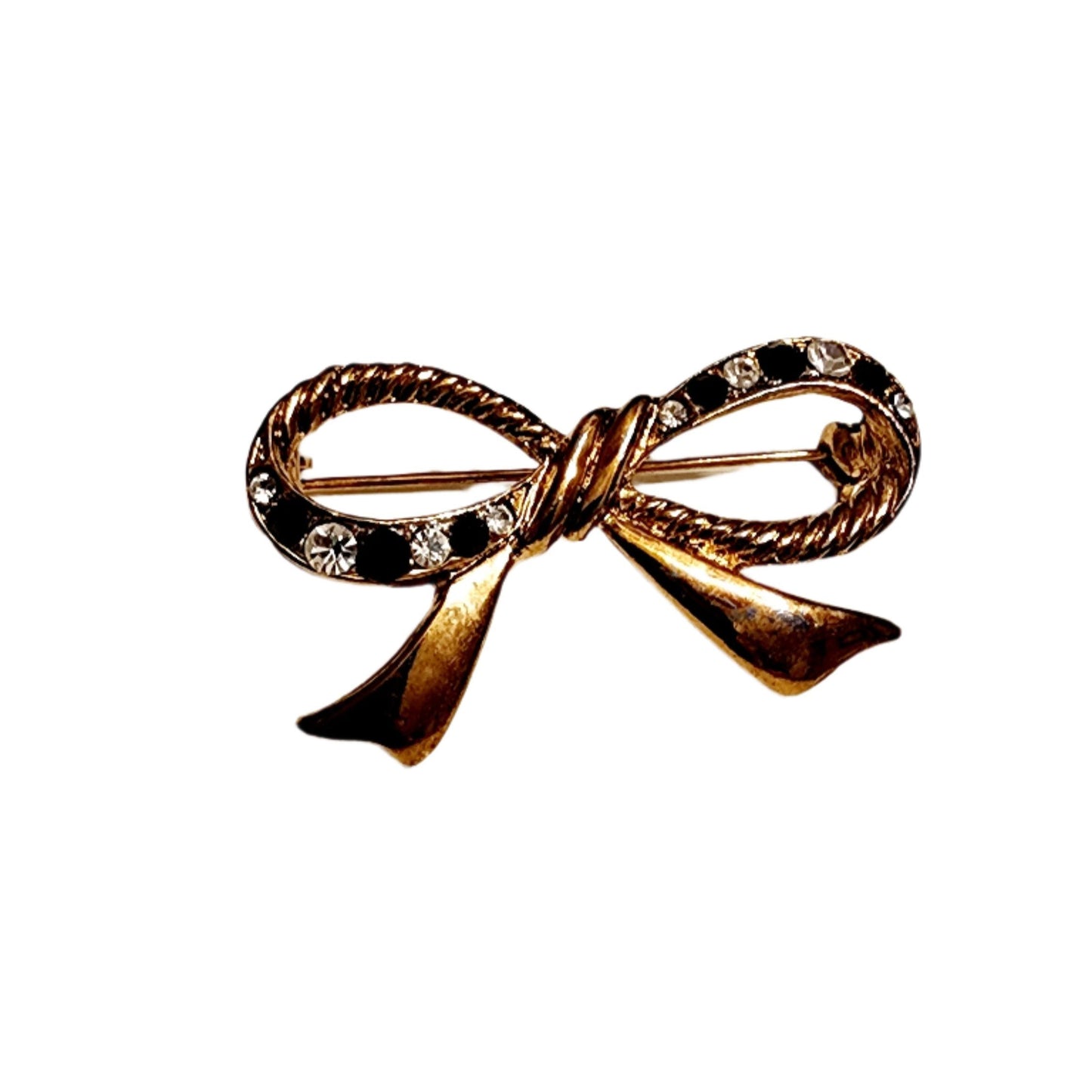 Clear Black bow brooch