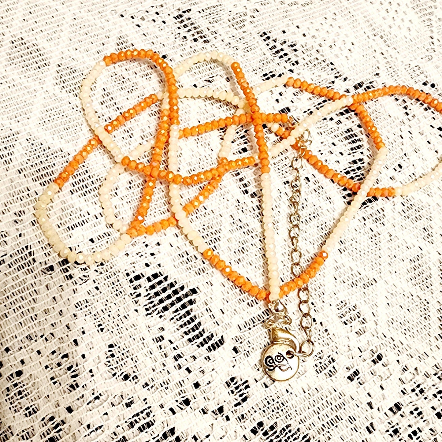 signed P Orange White necklace