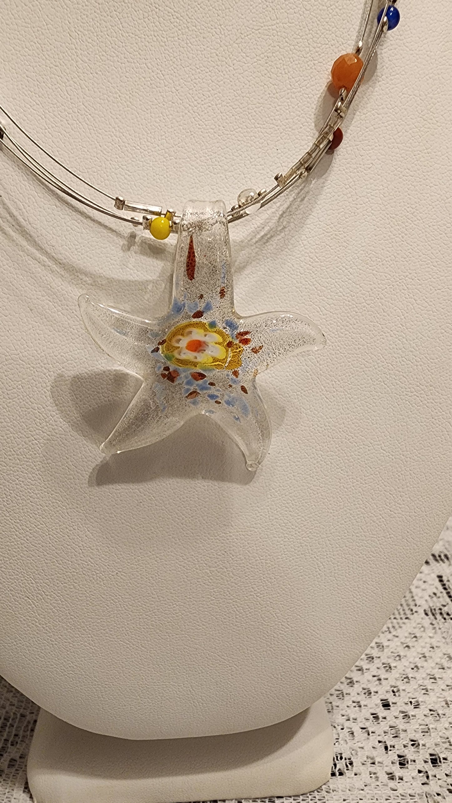 Chico's Glass star fish necklace