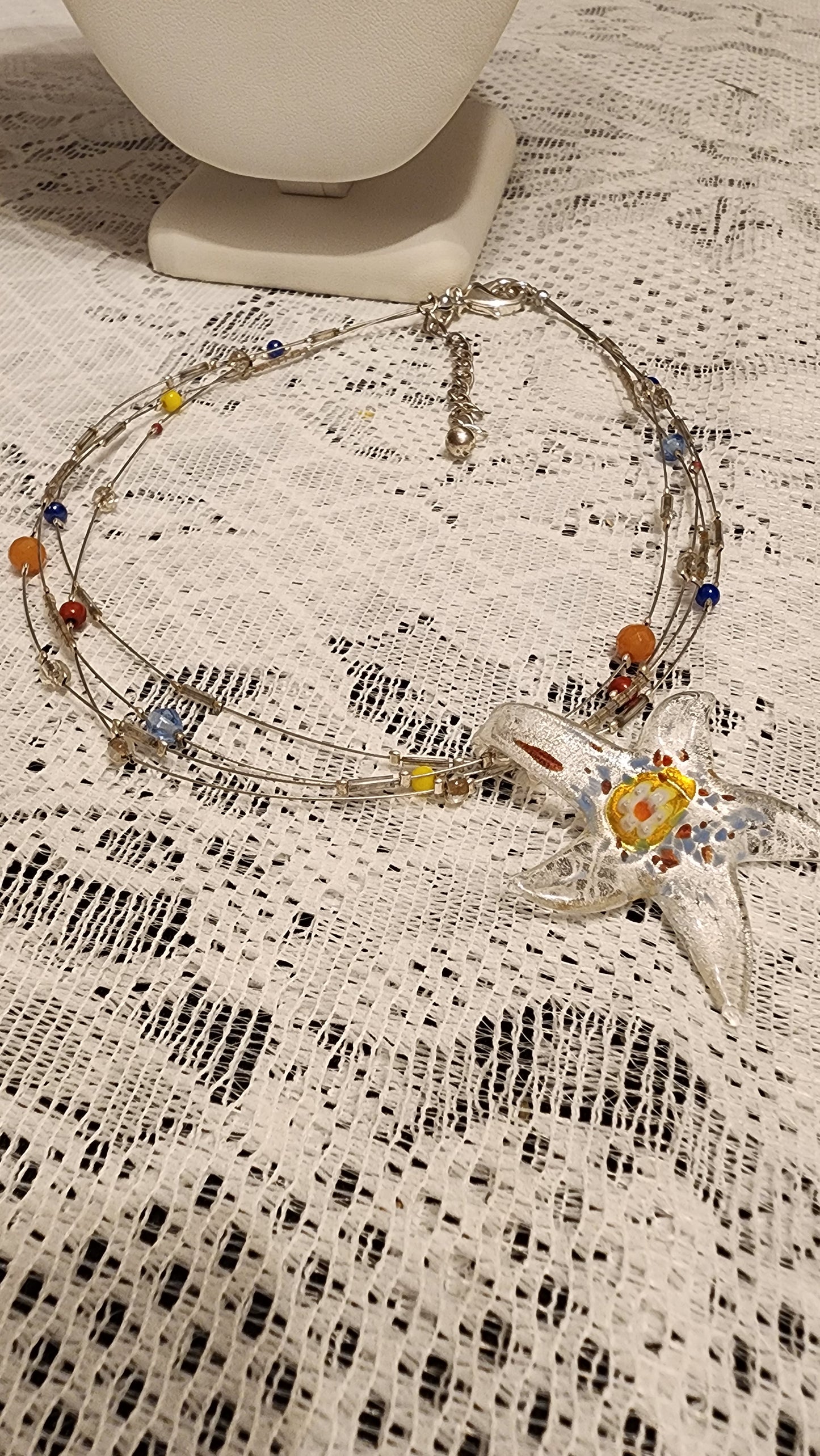 Chico's Glass star fish necklace