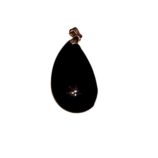 Black tear drop Glass pendant