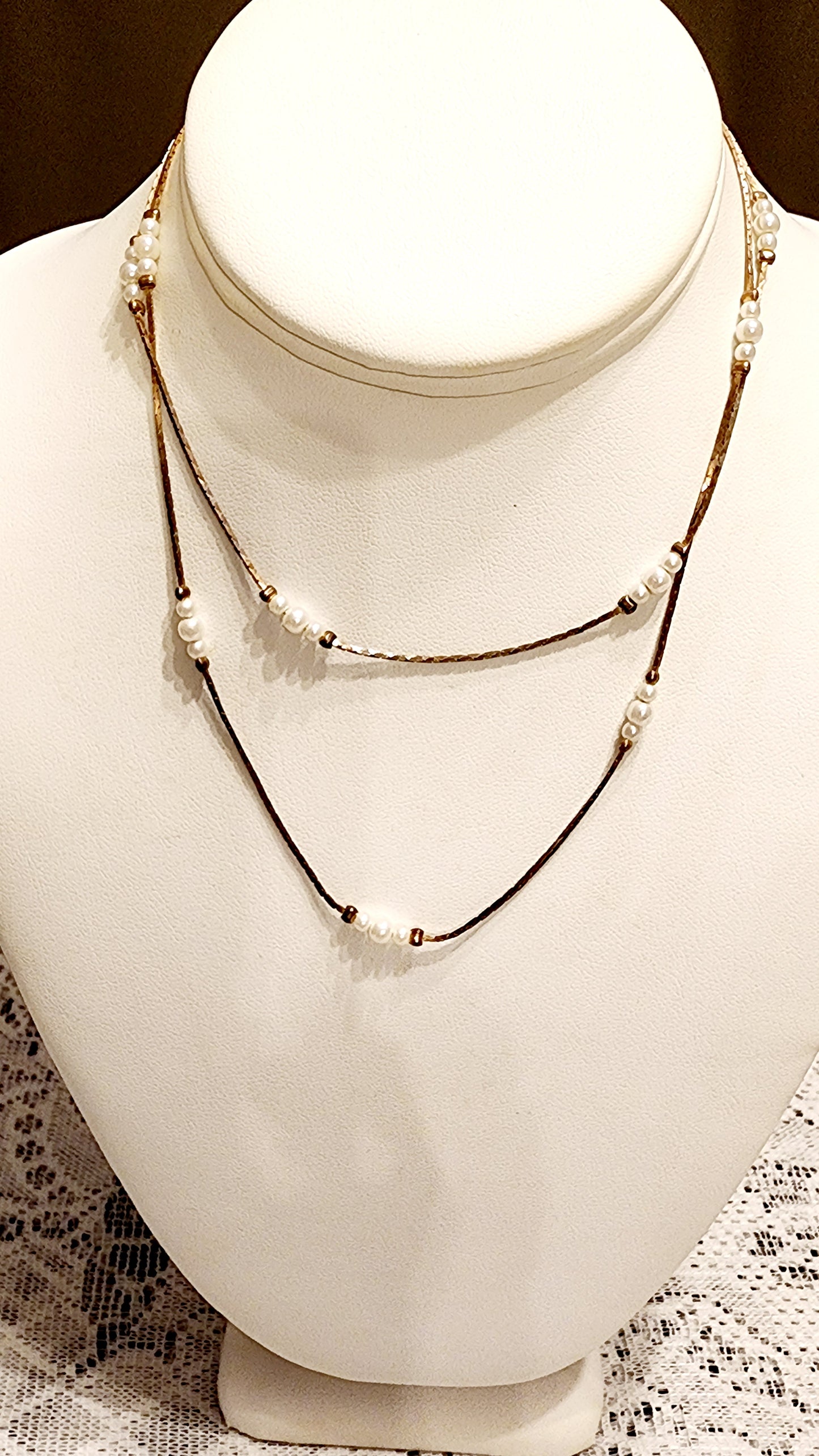 Korea Vintage beaded chain necklace