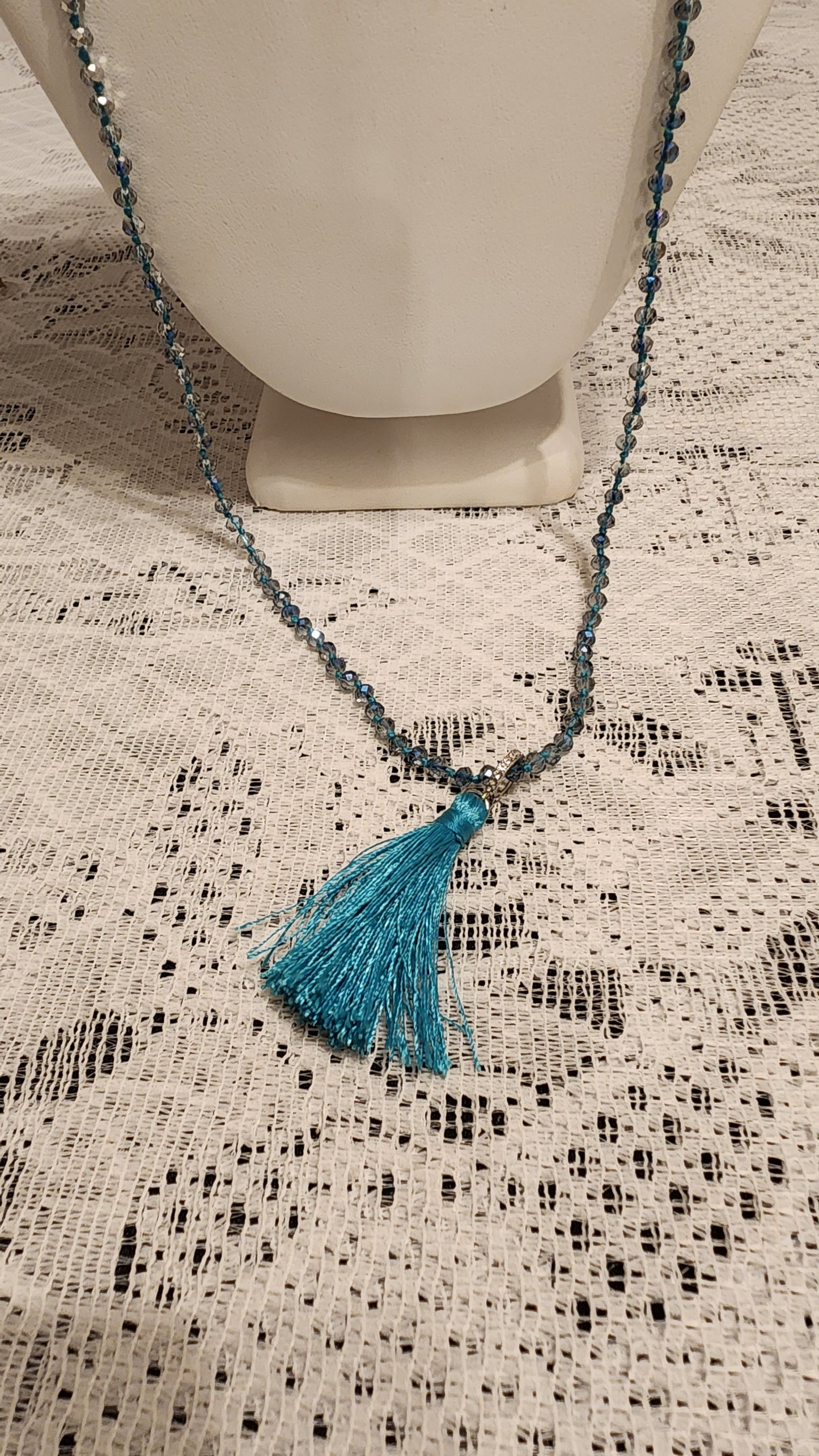 CTI Blue tassel necklace