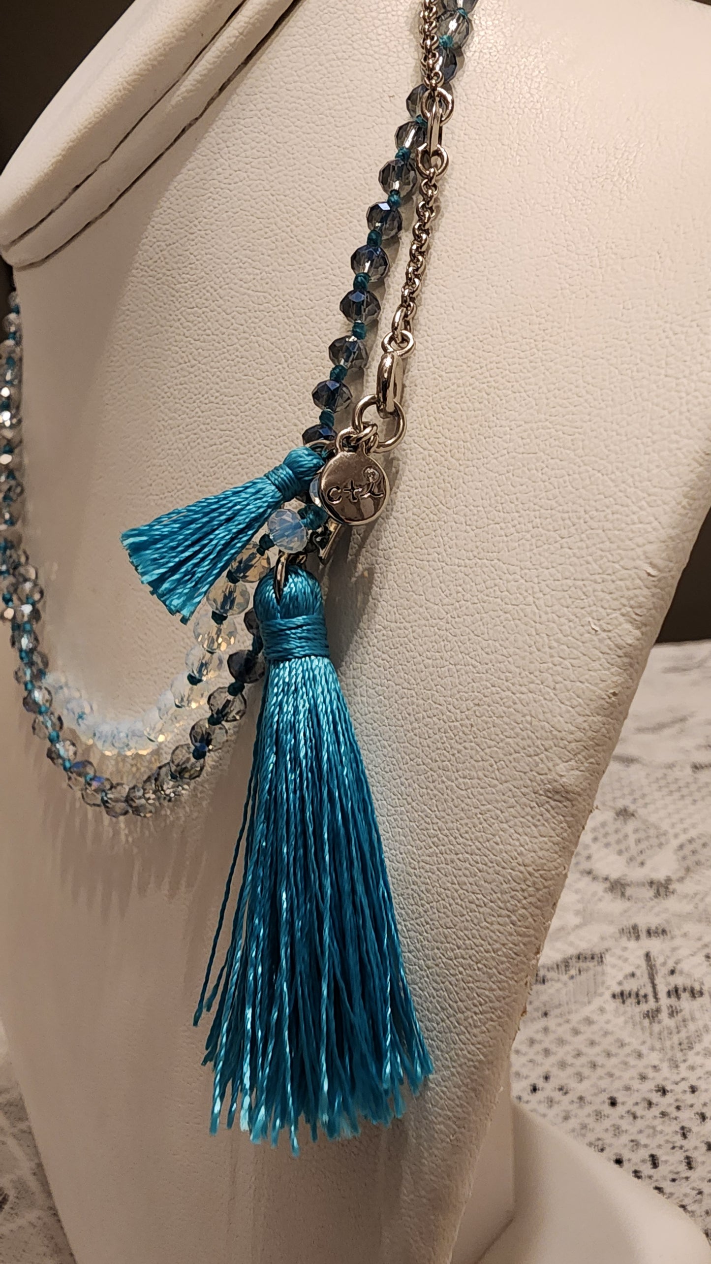 CTI Blue tassel necklace