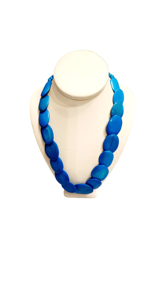 Blue Turquoise color dyed necklace