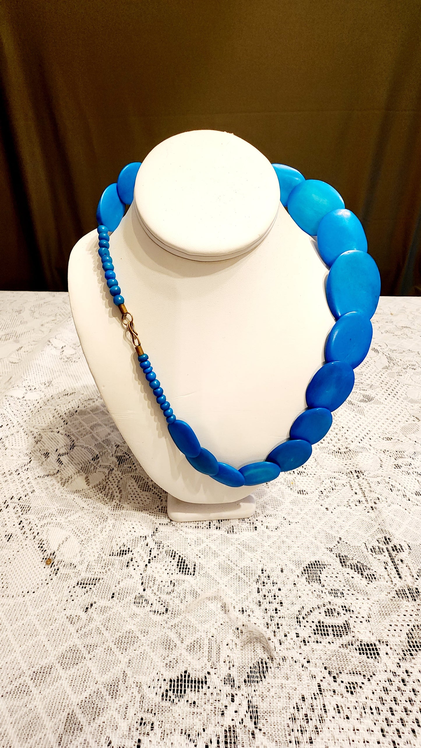 Blue Turquoise color dyed necklace