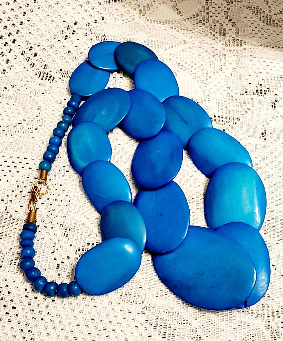 Blue Turquoise color dyed necklace