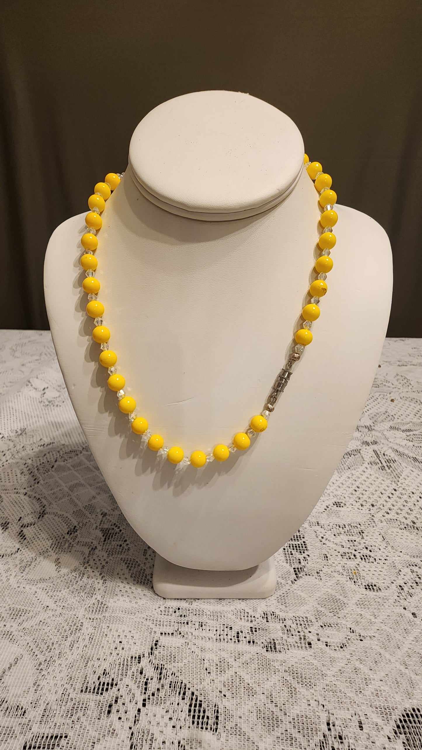 Yellow beaded necklace