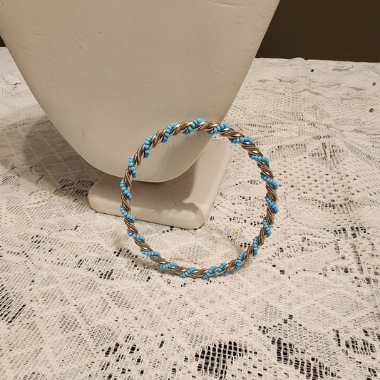 Blue beaded bangle Bracelet