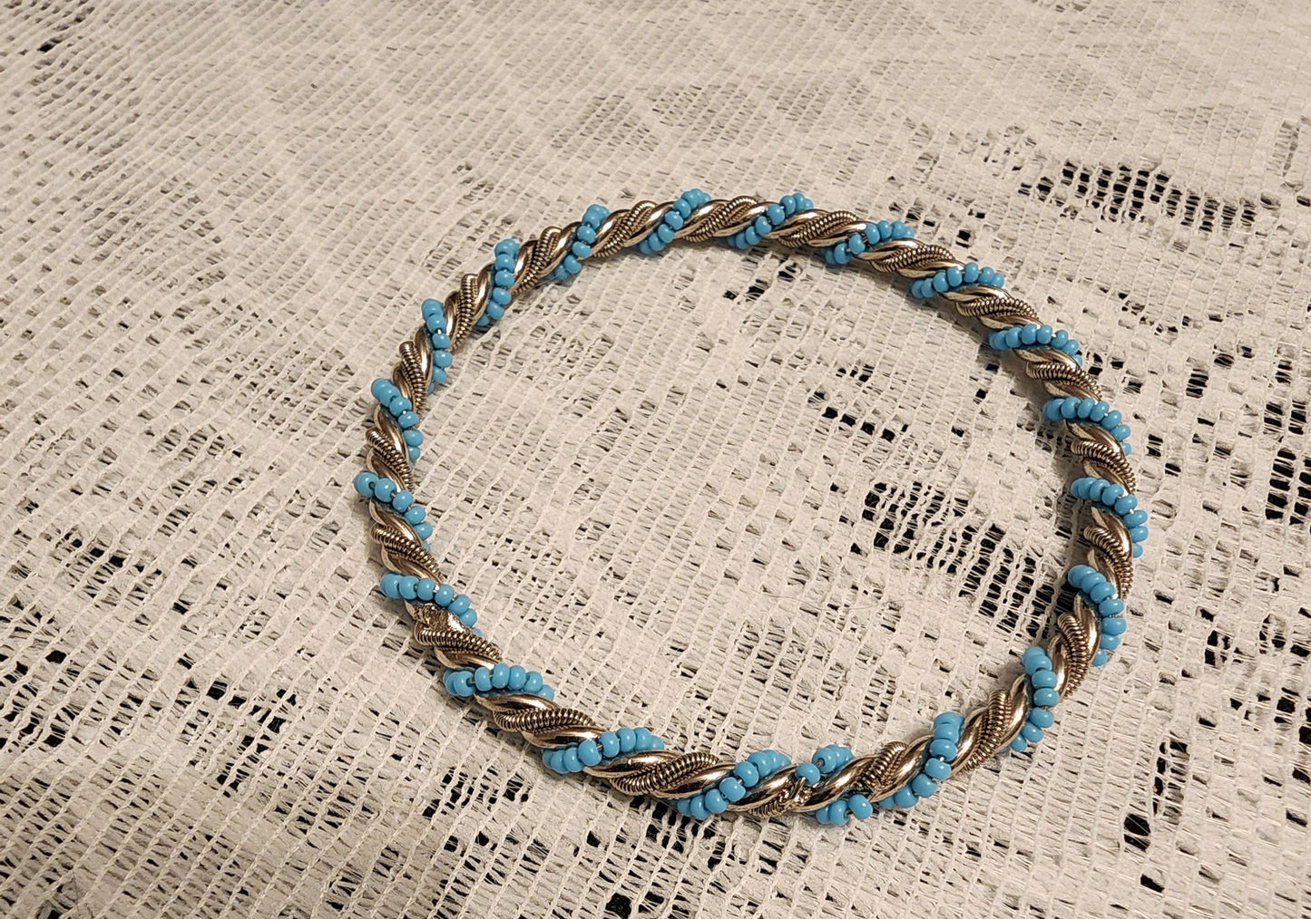 Blue beaded bangle Bracelet