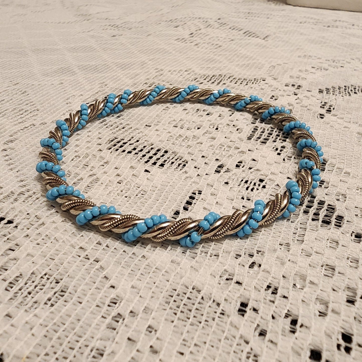 Blue beaded bangle Bracelet