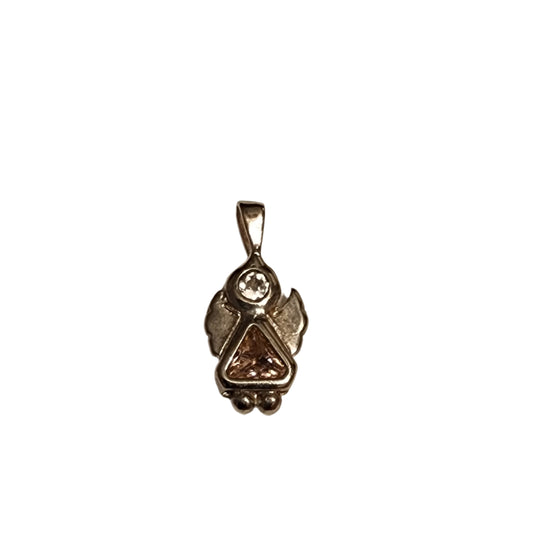 Light pink stone angle 925 charm