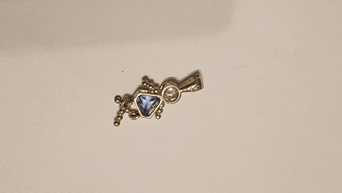 Light Blue birthstone 925 charm